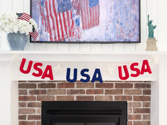 USA Puffy Felt Garland